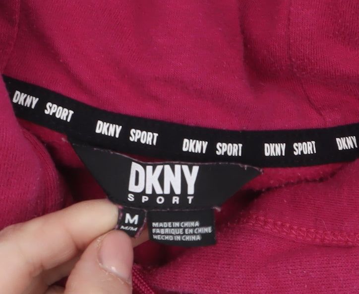 Womens UK Size M DKNY Pink Pullover Hoodie