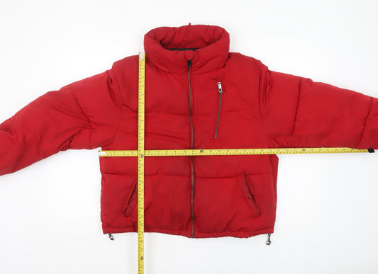 Womens UK Size 10 TALLY WEiJL Red Puffer Jacket
