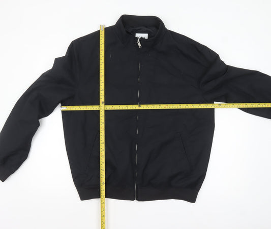 Zara Men’s Black XL Bomber Jacket Polyester Zip Casual