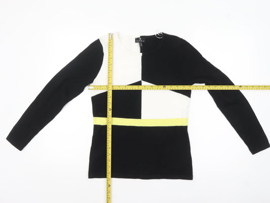 Womens UK Size XS Marble Black Pullover Jumper