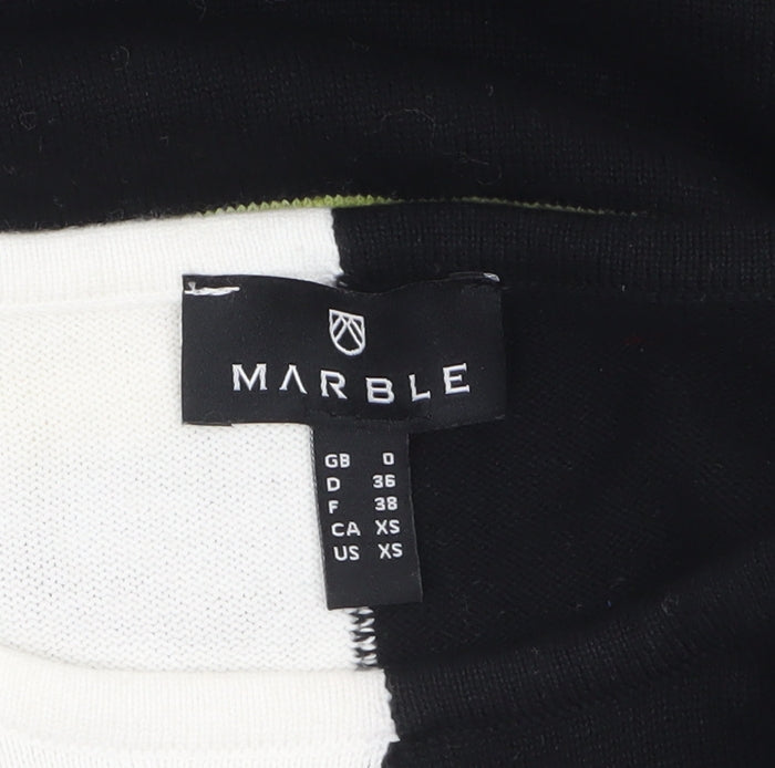 Womens UK Size XS Marble Black Pullover Jumper