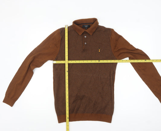 Mens UK Size S NEXT Brown Pullover Jumper
