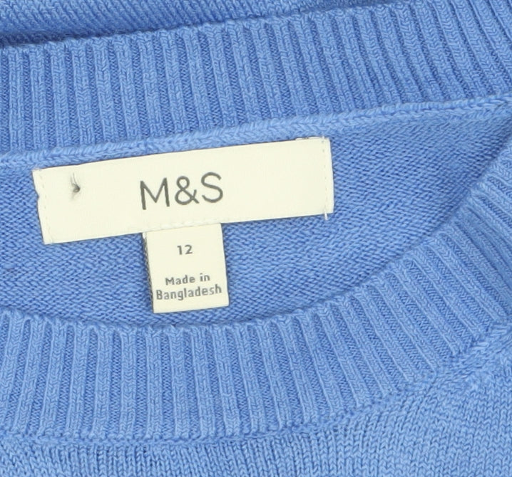 Womens UK Size 12 Marks and Spencer Blue Pullover Jumper