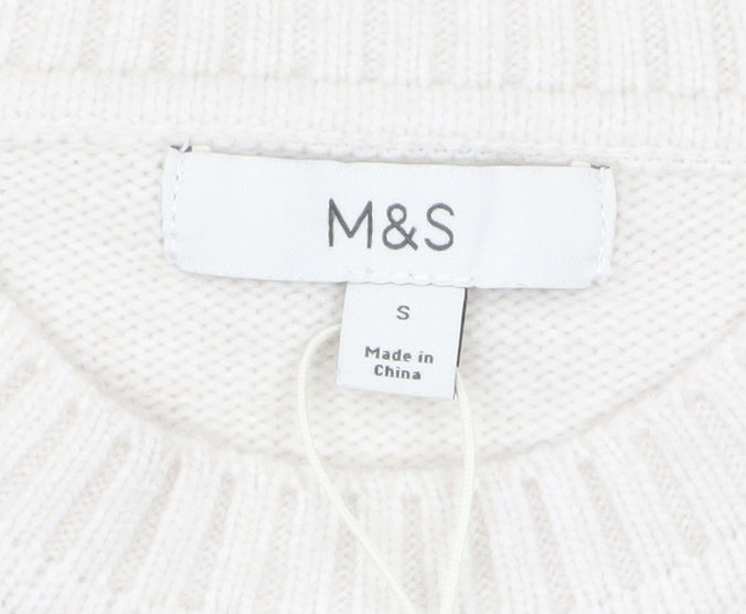 Womens UK Size S Marks and Spencer Ivory Pullover Jumper