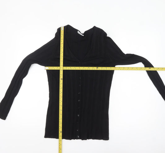 Womens UK Size M Planet Black Cardigan Jumper