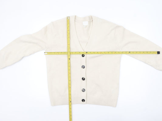 Womens UK Size XS H&M Ivory Cardigan Jumper