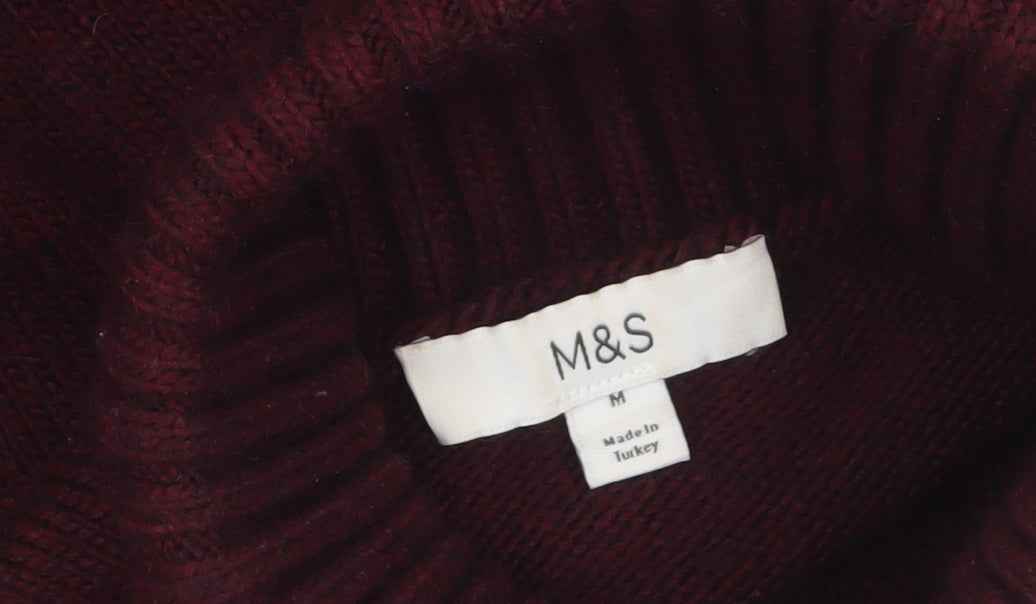 Womens UK Size M Marks and Spencer Red Pullover Jumper