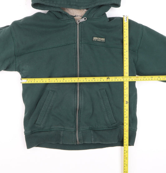 Abercrombie Kids Boys Green Hooded Fleece Lined Zip Jacket 11-12 Years