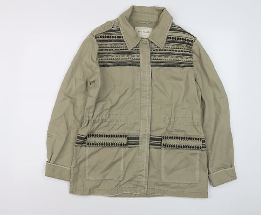 Womens UK Size 12 River Island Beige Military Jacket