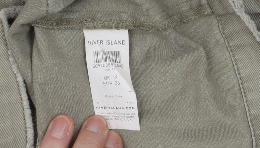 Womens UK Size 12 River Island Beige Military Jacket