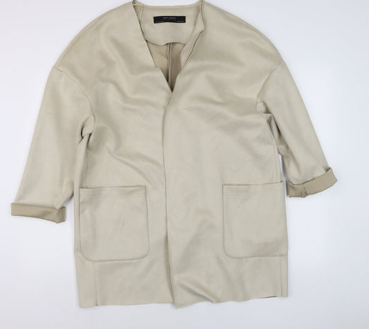 Womens UK Size 16 Zara Beige Basic Jacket