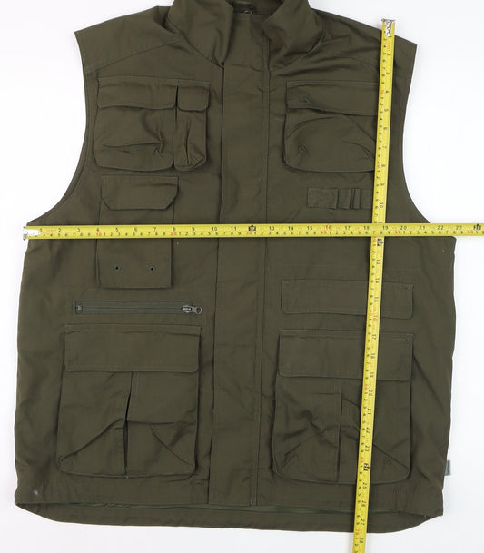 Hawkshead Men's Green Outdoor Utility Waistcoat M Zip Pockets