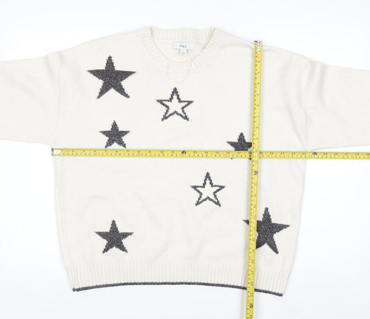 Womens UK Size L Marks and Spencer Ivory Pullover Jumper