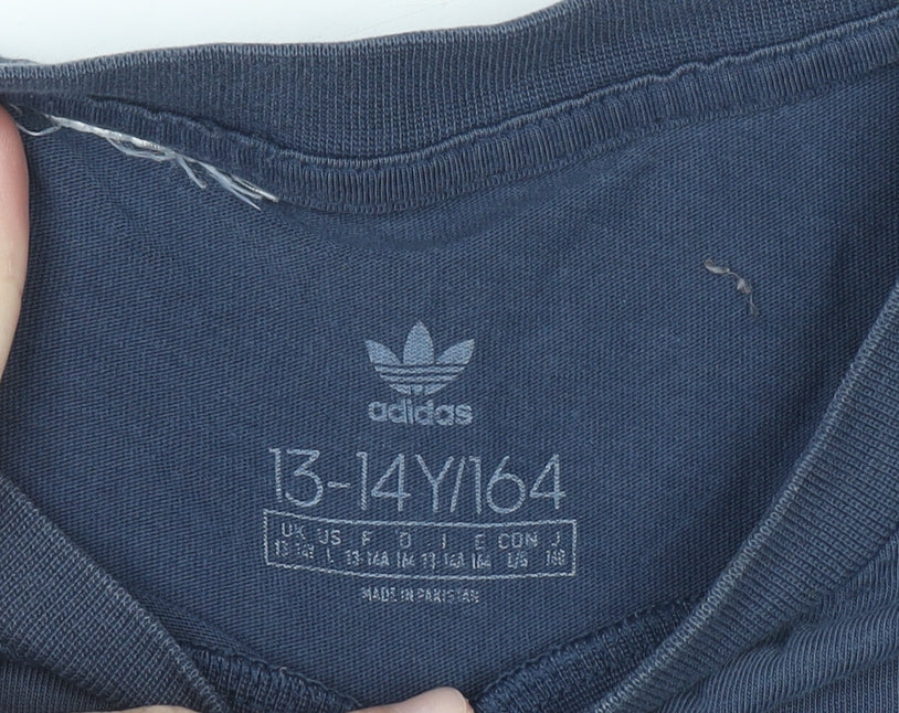 Boys UK Size 13-14 Years adidas Blue Basic T-Shirt