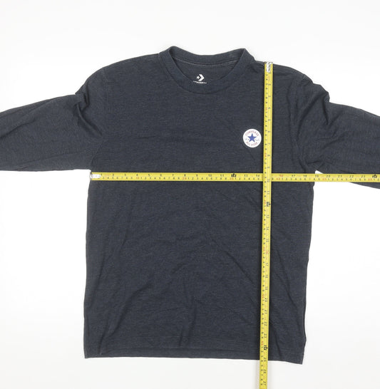 Converse Men's Blue Long Sleeve Crew Neck Casual Top Size S