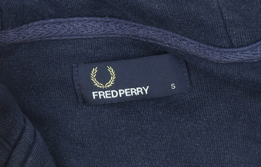 Mens UK Size S Fred Perry Blue Full Zip Hoodie