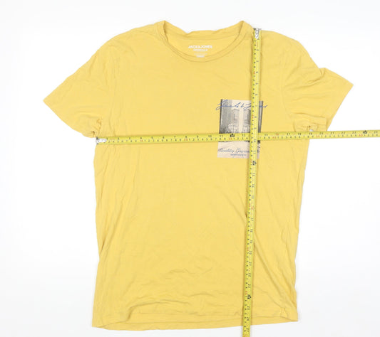 Mens UK Size M JACK & JONES Yellow T-Shirt