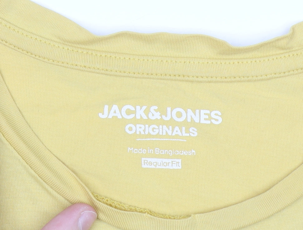 Mens UK Size M JACK & JONES Yellow T-Shirt
