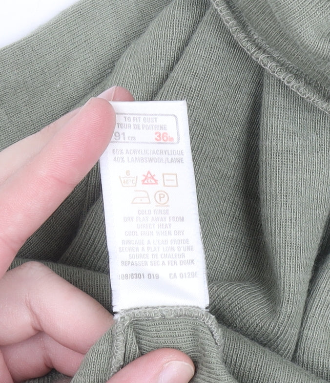 Womens UK Size 14 Marks and Spencer Green Basic T-Shirt