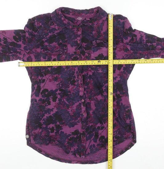 Womens UK Size 8 FatFace Purple Casual Button-Up