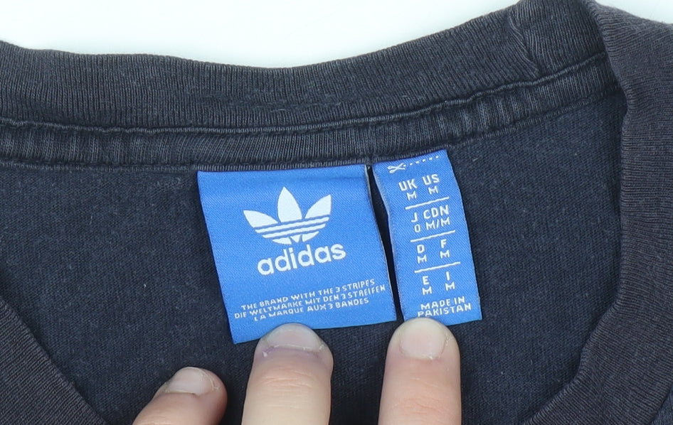Mens UK Size M adidas Black T-Shirt