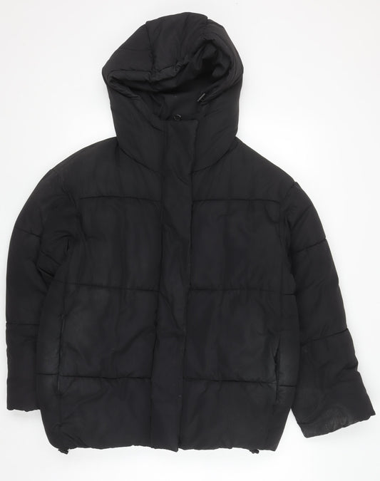 Womens UK Size XS Monki Black Puffer Jacket