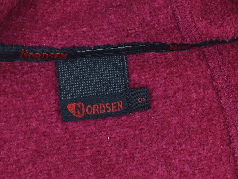 Womens UK Size S NORDSEN Red Full Zip Hoodie