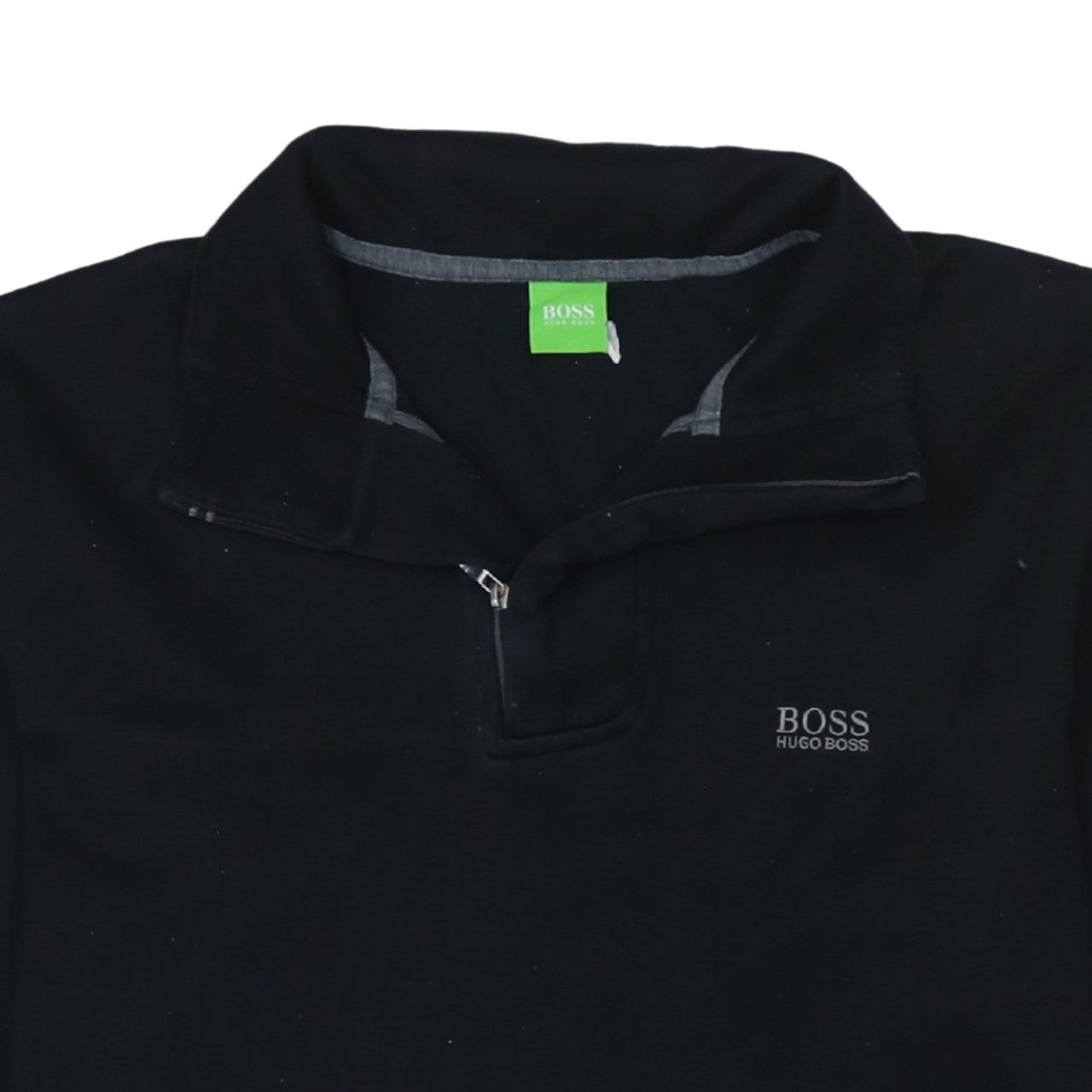 Mens UK Size M HUGO BOSS Black Henley Sweatshirt