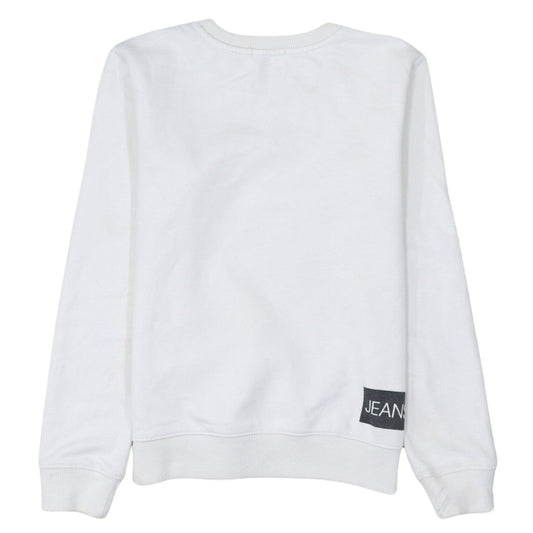 Womens UK Size 14 Calvin Klein Jeans White Pullover Sweatshirt