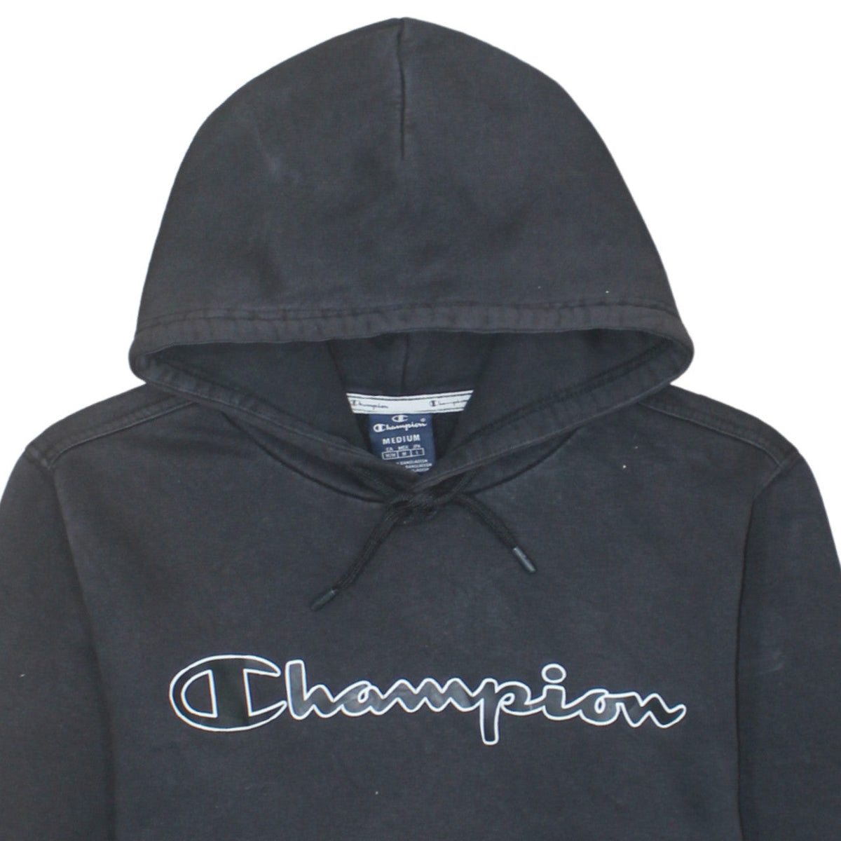 Mens UK Size M Champion Black Pullover Hoodie