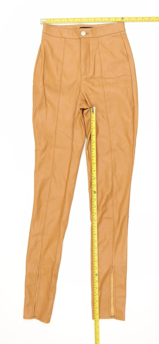 Womens UK Size 6 PRETTYLITTLETHING Slim Fit Leggings Beige Trousers