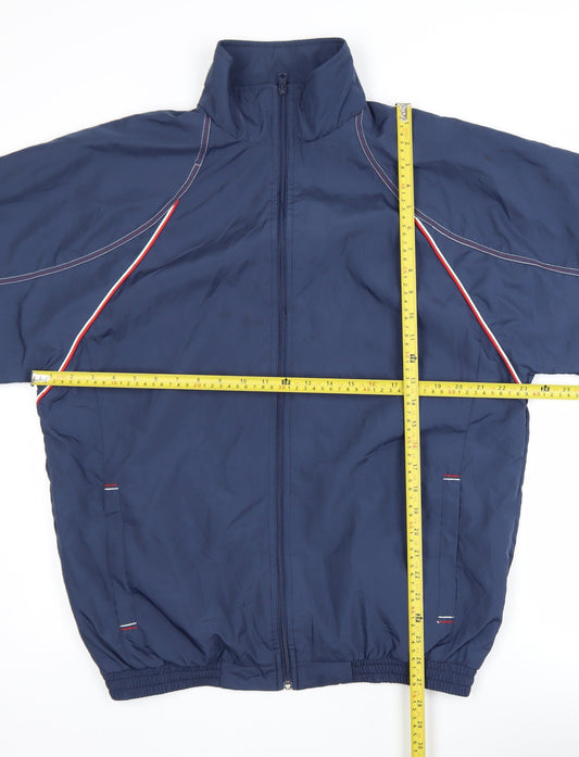 Mens UK Size L No Problem Sportswear Blue Windbreaker Coat