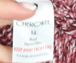 Womens UK Size 14 Cherokee Red Pullover Jumper