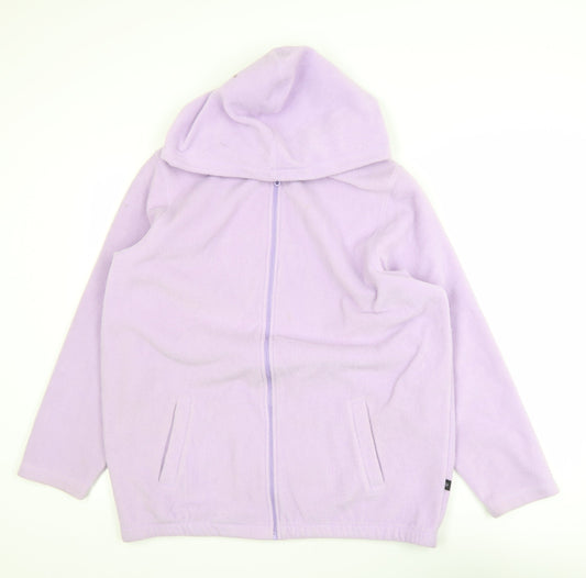 Hawkshead Women's Purple Fleece Hooded Full Zip Jacket Size L