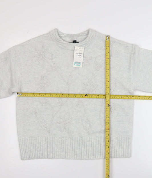 Womens UK Size S New Look Grey Pullover Jumper