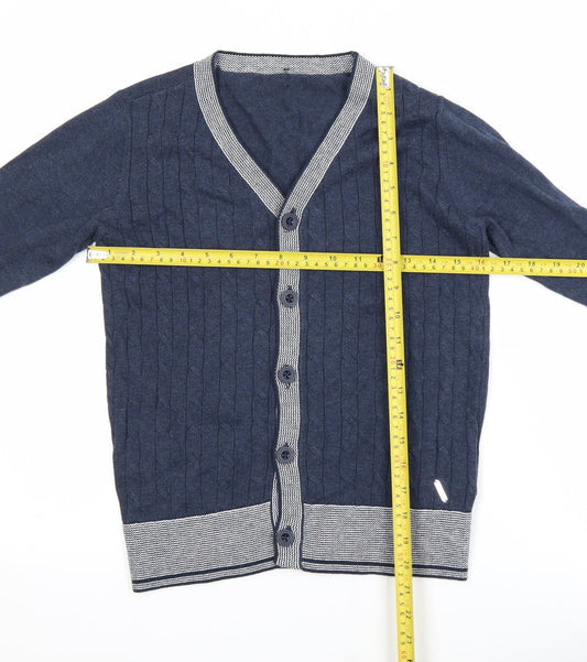 Boys UK Size 12-13 Years CHICKEEDUCK Blue Cardigan Jumper