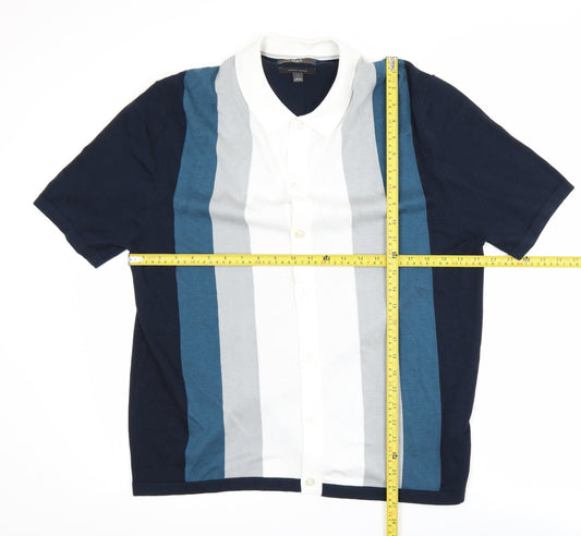 Mens UK Size L Marks and Spencer Blue Cardigan Jumper