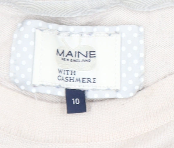 Womens UK Size 10 Maine New England Beige Pullover Jumper