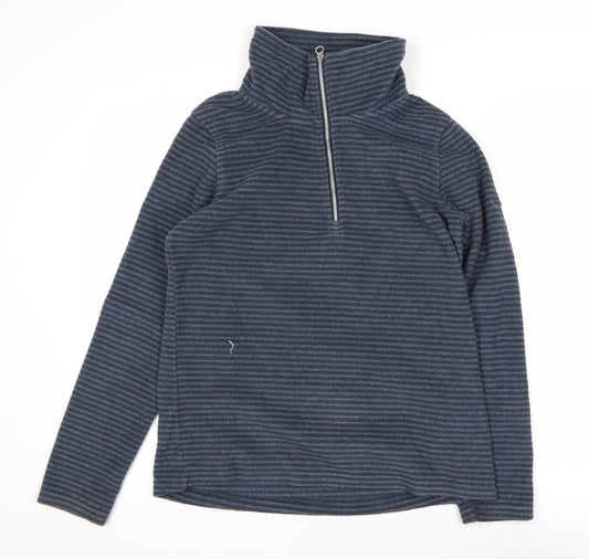 Regatta Women's Blue Striped Fleece 1/2 Zip Activewear Jacket UK 10