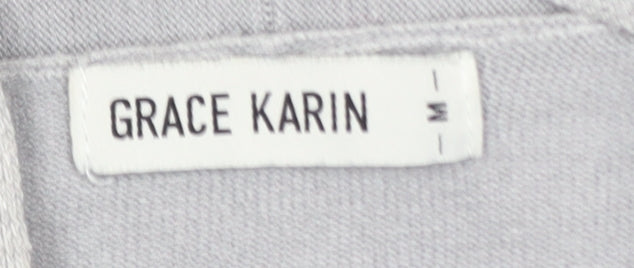 Womens UK Size M Grace Karin Grey Cardigan Jumper
