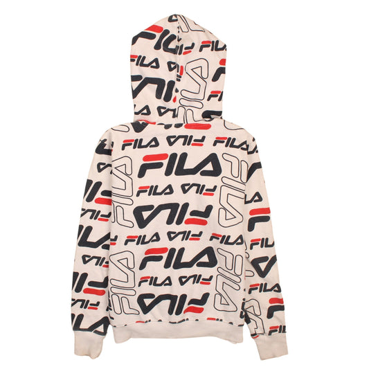 Womens UK Size 12 FILA Beige Full Zip Hoodie