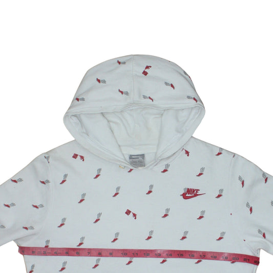 Womens UK Size XL Nike White Pullover Hoodie