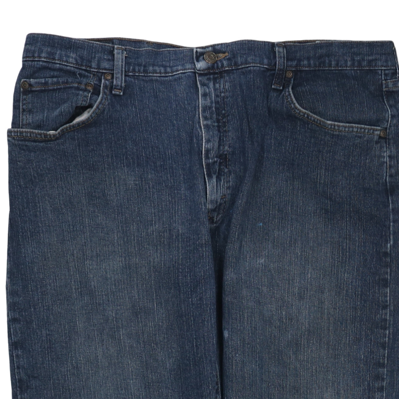 Mens UK Size L Wrangler Relaxed Fit Straight Blue Jeans