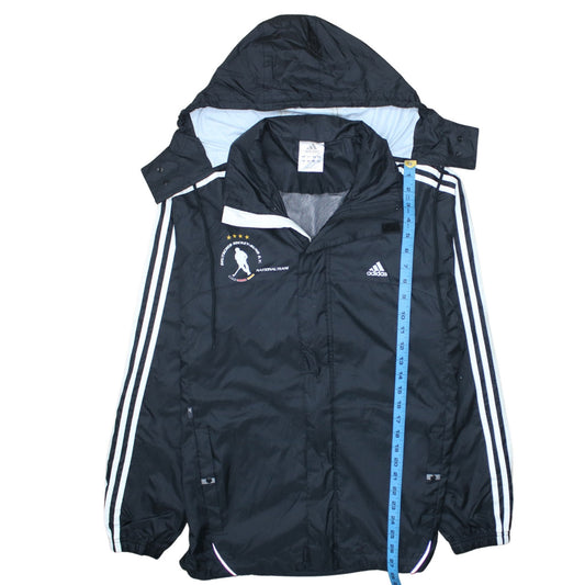 Adidas Men's Black Small Hooded Windbreaker Deutschland Jacket
