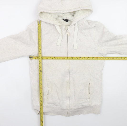 Womens UK Size S TEX Beige Full Zip Hoodie
