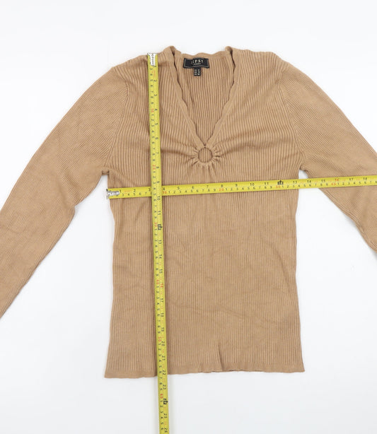 Womens UK Size 14 Lipsy Beige Pullover Jumper