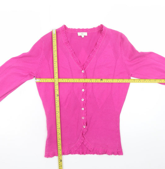Womens UK Size M CC Pink Cardigan Jumper