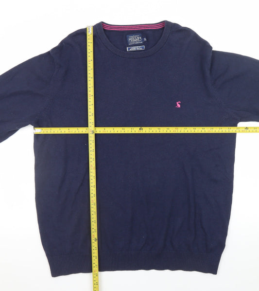 Joules Women's Blue Merino Wool Crew Neck Jumper XL