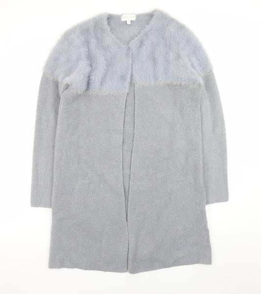 Womens UK Size 10 Apricot Grey Cardigan Jumper