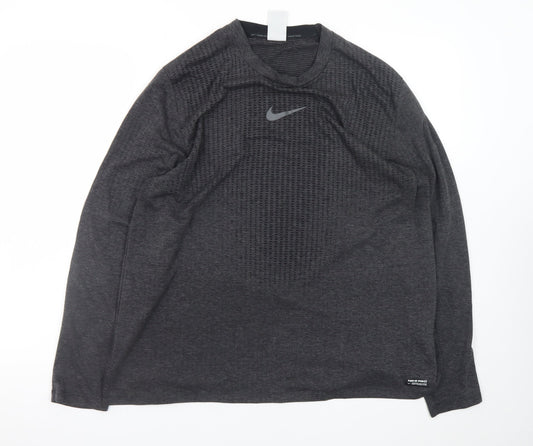 Mens UK Size XL Nike Grey Running & JoggingGym & TrainingFootball T-Shirt